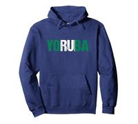 Yoruba Nigeria Pullover Hoodie, Adult Unisex, Navy Blue, Small