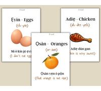 Yoruba Vocabulary Learning Flashcards - Verbs, Food and Things in the House - For Adults and Children (Bundle of all 3)