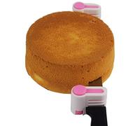 Yorwe 2PCS DIY Cake Slicer, Stratification Auxiliary, Bread Slice, Toast Cut, 5 Layers Leveler Slicer, Kitchen Fixator Tool (2, Pink)