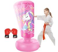 YORWHIN 66'' Inflatable Kids Punching Bag with Boxing Gloves, Freestanding Boxing Bag, Stand Punching Bag Toy, Great Gift for Kids, Girls, Fighting Set for Practicing Karate, Taekwondo, MMA