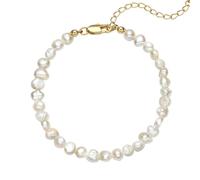 YorzAhar Natural Freshwater Baroque Pearl Bracelets for Women 5-10mm White Cultured Pearls Summer Beaded Bracelets Anklets for Women Gifts, Small, Cotton, Pearl