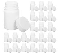 YOSADIER 100pcs 30ml White PE Pill Bottles with Screw Caps, Airtight Mini Portable Pill Storage Containers for Travel and Vitamins