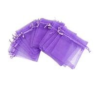 YOSADIER 100PCS Dark Purple Organza Drawstring Bags Breathable Pouches for Wedding Party Favors Jewelry Durable Organza Material for Lasting Use