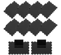 YOSADIER 10pcs Black Chalkboard Label Clips Reusable Writable Erasable Sign Holders for Storage Bins Basket Organization Tags for Retail and Pantry Use