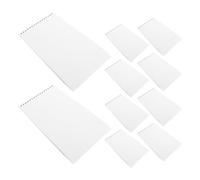 YOSADIER 10pcs Blank Desk Calendar Stand with Triangular Paper Base and Twin Wire Binding, Easy to DIY and Replace Pages, Minimalistic White Desktop Easel for Home Office and Reception Desk