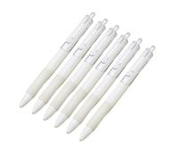 YOSADIER 10pcs Press Type Pens 0.5mm Fine Tip Pens White Plastic Smooth Writing for Schools and Drawing, Student and Family Use
