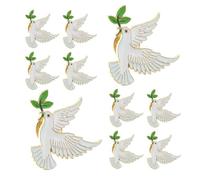YOSADIER 10pcs White Dove Christmas Tree Decoration Brooches in Zinc Alloy with Comfortable Wear and Lightweight Design, Elegant Dove Pins for Casual Gatherings and Everyday Wear