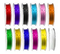 YOSADIER 12 Colors Elastic Braided Lanyard String DIY Bracelet Weaving Cord Mini Elastic Bead Thread for Handmade Jewelry Making Craft Supplies