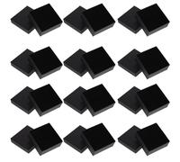 YOSADIER 12pcs Black Jewelry Boxes for Necklaces and Earrings Small Reusable Packaging Cases with Embossed Paper and Sponge Padding Easy-open Protective Storage for Rings Bracelets Pendants