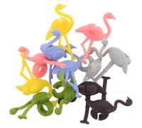 YOSADIER 12pcs Flamingo Silicone Wine Glass Markers Flexible Stemware Drink Charms for Christmas Halloween Parties Animal Wine Charms for Cocktail Glass Identification and Tropical