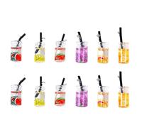 YOSADIER 12Pcs Mini Fruit Drink Bottle Charms for DIY Jewelry Making, Colorful Resin Cup Pendants for Earrings, Keychains, and Mini Desktop Decor, Random Mixed Colors