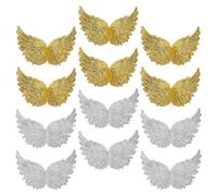 YOSADIER 12pcs Plastic Angel Wings Cake Decoration with Compact Design for Creative Projects and Party Decorations, Mini DIY Angel Wing Ornaments for Birthday and Holiday Cakes