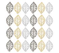 YOSADIER 150pcs Hollow Alloy Tree Leaf Charms Pendant for DIY Jewelry Making Intricate Hollow Design Zinc Alloy Leaf Charms for Earrings Necklaces Hairpins in Gold White K Antique Bronze