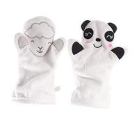 YOSADIER 2 Pcs Baby Bath Mittens Large Cartoon Animal Shower Gloves Exfoliating Scrubbing Mitts for Newborn Skin Care Reusable Bathing Accessories