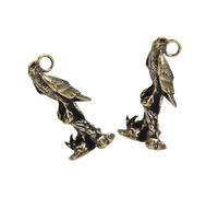 YOSADIER 2 Pcs Vintage Brass Eagle Pendant Keychains, Small Decorative Brass Charms for DIY Jewelry Making and Key Accessories, Unique Eagle Hanging Ornaments for Crafting