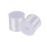 YOSADIER 2 Rolls 0.8mm White Elastic Thread for Bracelets, Strong and Elastic Rubber Band Cord for Jewelry Craft Projects and Bead Weaving