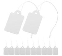 YOSADIER 200pcs Strung Tags Writable Prices Tags Blank Space Thick Paper Resistant to Bending White Price Labels for Jewelry Pricing and Present Ready