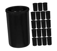 YOSADIER 20pcs Black Lightproof Film Canisters with Lids Reusable Storage Containers for Camera Reel and Bead Organization Protective Small Plastic Tubes for Craft Supplies