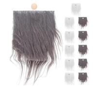 YOSADIER 24pcs DIY Gnome Beard and Nose Set with Deep Grey White Pre-cut Plush Fabric Beards and 1.5cm Wooden Bead Noses, Mini Gnome Craft Supplies for Seasonal Doll Making and Farmhouse