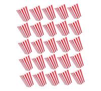 YOSADIER 25pcs Red White Striped Popcorn Boxes Food Grade Paper Snack Containers Multi Function Popcorn Holders for Movie Theaters Parties Carnivals and Outdoor Events