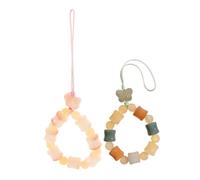 YOSADIER 2pcs Beaded Phone Charm Strap Durable Lanyard for Cell Phones Keys Easy to Attach Hanging Rope Versatile Keychain for Organization for Various Devices