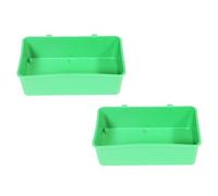 YOSADIER 2pcs Bird Bathing Tub for Small Birds, Plastic Green | Creative Shape, Comfortable Bathing Experience, Can be Regarded as Feeder, with Different Toys