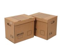 YOSADIER 2pcs Cardboard File Organizer Box for Student Files and Engineering Drawings, Paper Storage Box with Lid and Reinforced Handles, Convenient Portability and Protective Storage