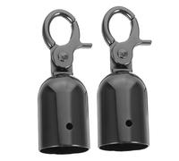 YOSADIER 2pcs Cord End Caps for Barriers with Zinc Alloy Rope Hook, 28mm Diameter, Black Colour, Reusable and Easy Installation, Suitable for Railings and Stanchions at Airports