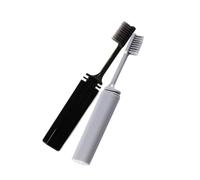 YOSADIER 2pcs Folding Travel Toothbrush Set with Bamboo Charcoal Bristles and Ergonomic Handle, Portable Soft Manual Toothbrushes for Daily and Travel Use