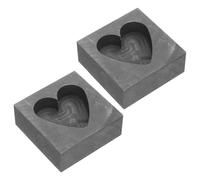 YOSADIER 2pcs Graphite Ingot Mold Heart Smelter Molds for Metal Casting for Metal Casting Graphite Ingot for Melting Beads
