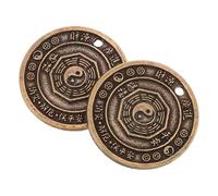 YOSADIER 2pcs Lucky Pendant Keychain Feng Shui Brass Coins with Chinese Knot for Car Keys Bags Stylish Luck Charm Bracelet DIY Accessories for Snake Year