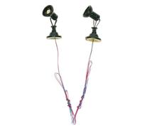 YOSADIER 2pcs Miniature Spotlight Model Railway Accessories for Sand Table Decoration, 3v 12v Stainless Steel Mini Signal Lights Smooth Surface, 1/87 Scale Realistic Train Scene Lamps