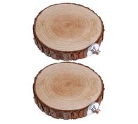 YOSADIER 2pcs Natural Wood Bird Perch Platform for Parakeet and Canary, round Shape Wooden Cage Perches with Comfortable Resting Spot and Easy Cleaning Feature for Bird Cage