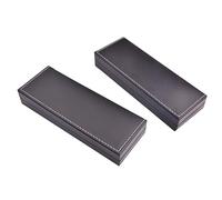 YOSADIER 2pcs Portable PU Leather Pen Box Stationery Container for Business Durable Design Easy Open Close Stylish Black Color for Friends and Partners