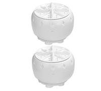 YOSADIER 2pcs Portable Washing Machines White Plastic Mini Turbo Washer with USB and Suction Cup Powerful Cleaning Gentle Care for Underwear for Home and Travel