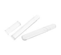 YOSADIER 2pcs Round Tube Makeup Brush Storage Box Lash Extension Organizer Eyelash Curler Case Cap Plastic Tube for Travel and Home