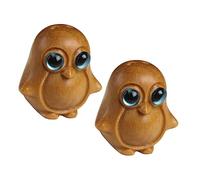 YOSADIER 2pcs Unique Penguin Keychain Charm Wood Carved Car Interior Decor Diy Pendant Accessory