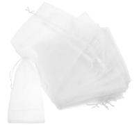 YOSADIER 30pcs Sheer Mesh Wine Bags Drawstring Cloth Bags for Red Wine and Candy White Colour Easy to Open and Close and Shower Party Favour Packaging