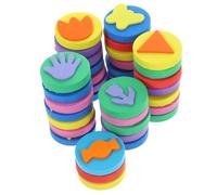 YOSADIER 36Pcs EVA Sponge Stamps for Painting with Cartoon Shapes Stamper Handles for Clean Drawing Suitable for Watercolor Gouache Art Crafts Early Childhood Education and DIY Activities
