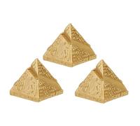 YOSADIER 3Pcs Resin Pyramid Ornament Decorative Egyptian Tabletop Model for Psychological Therapy Home Office Decor and Gift