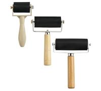 YOSADIER 3pcs Rubber Brayer Rollers for Printmaking Ink Rubbing, Synthetic Material Printing Ink Rollers with Assorted Colours, Practical and Easy to Use Art Printmaking Tools