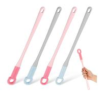 YOSADIER 4pcs Foot Brush for Shower with Long Handle Toe Gap Cleaning Brush Set Made of Plastic and Silicone Sturdy Construction Foot Scrubber for Seniors and Pregnant Women