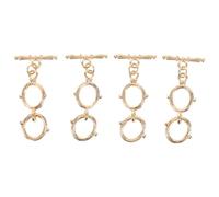 YOSADIER 4pcs Jewelry Extender Clasps with Oval Bar Ring Toggle T-bar Clasps for Necklace and Bracelet Chain End Fastening, Wide Compatibility for Different Outfits and Occasions