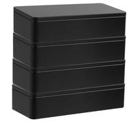 YOSADIER 4pcs Rectangular Tinplate Tea Bag Storage Box Portable Metal Container for Loose Leaf Tea Elegant Design for Home Office Freshness Retaining Option