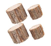 YOSADIER 4Pcs Wooden Bark Succulent Planter Pots Decorative Tree Stump Shape Outdoor Plant Containers for Garden Balcony Wedding Centerpiece Rustic Flower Pot