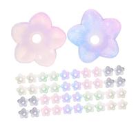YOSADIER 500pcs Acrylic Flower Beads for Jewelry Making DIY Bracelet and Earring Crafts Mini Gradient Bellflower Beads in Blue Purple Yellow Pink Ink Green for Handmade Accessories