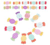 YOSADIER 50pcs Decorative Buttons Wooden Crafts Buttons Candy-Shaped Smooth Finish Easy to Sew for DIY Crafts Making and Crochet Projects