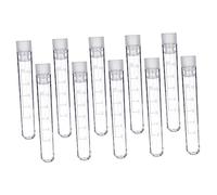 YOSADIER 50pcs Plastic Test Tubes with Screw Caps Graduated Liquid Containers for Laboratory Scientific Experiments and Educational Use and Sample Vials