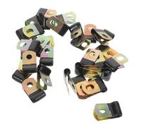 YOSADIER 50pcs Rubber Coated Insulated Carbon Steel P-Clips Cable Clamps Wire Clips for Cord Management Electrical Wiring Wall Mount Cable Holder Set