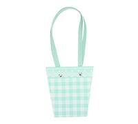 YOSADIER 5pcs Floral Bag Flower Wrapping Tote Plaid Pattern Bulk Flower Bouquets Storage Pushpin Random Color